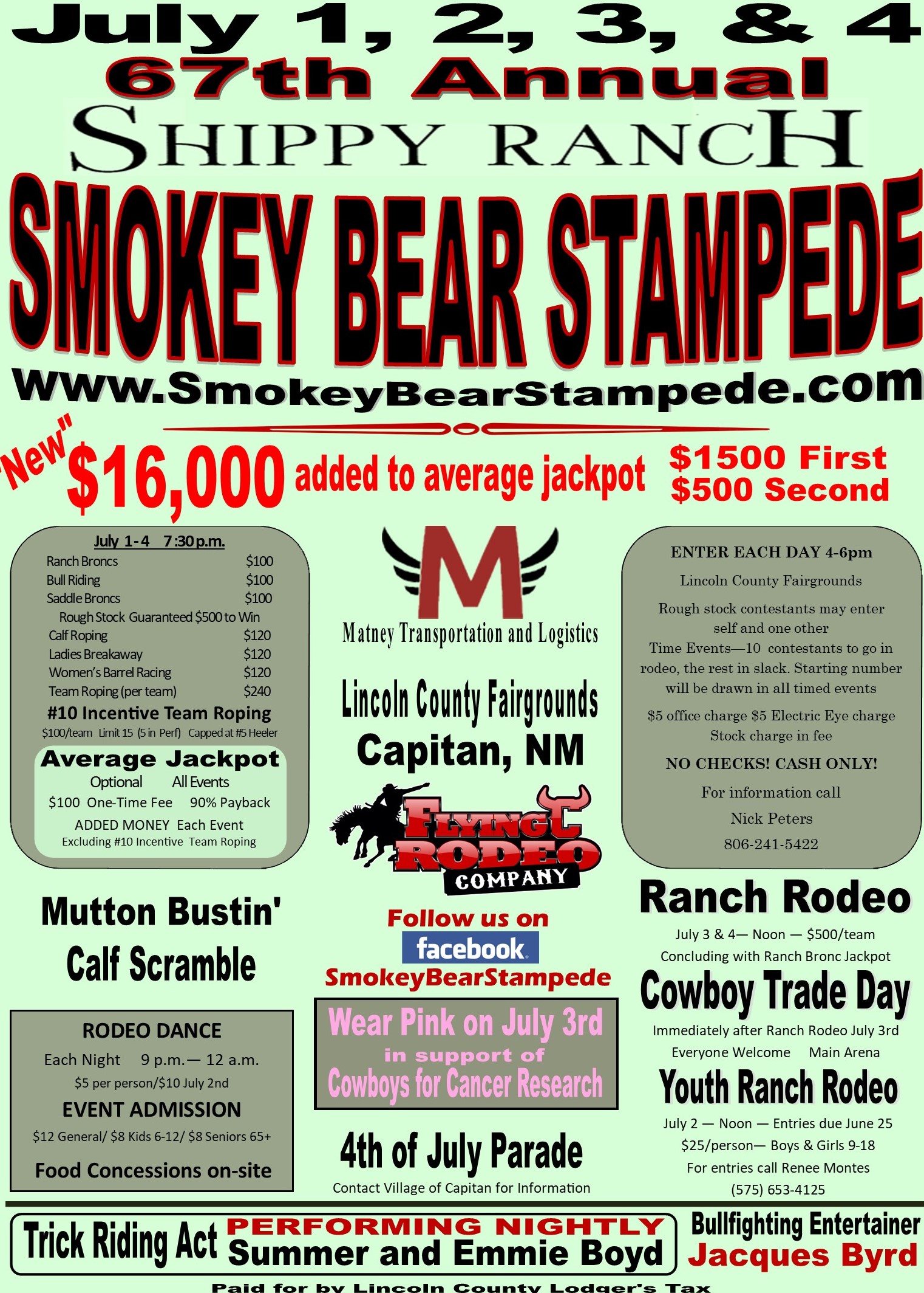 Smokey Bear Stampede Capitan Rodeo, 4th Fourth of July